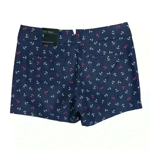 Banana Republic Outlet Nautical Anchor 3 1/2 Navy Shorts Size 4 - Picture 2 of 4